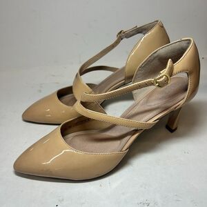 Rockport Womens 9.5 M Nude Patent Leather Total Motion Farro Pumps Heels NEW JG1